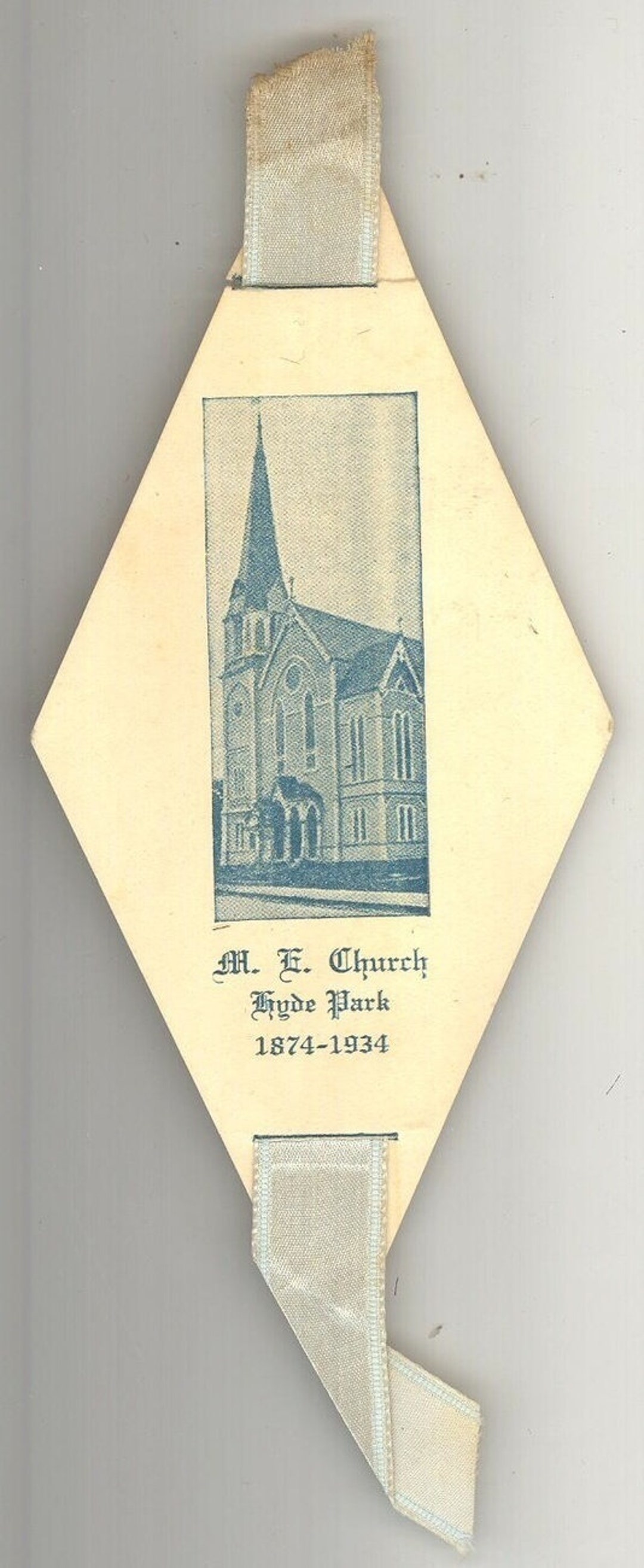M E Hyde Park Church Vintage Bookmark 1935 Silk Ribbon Ephemera - Etsy