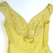 Mr Frank NY vintage designer dress 12 yellow beaded cocktail wedding pencil skirt 60s