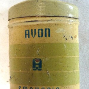 Avon Smoker&#39;s tooth powder sample advertising tim vintage CA Perfume Co