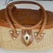 Vintage Mexican South Western woven basket hand tooled leather purse 50s cowgirl box handbag wicker mid century preppy