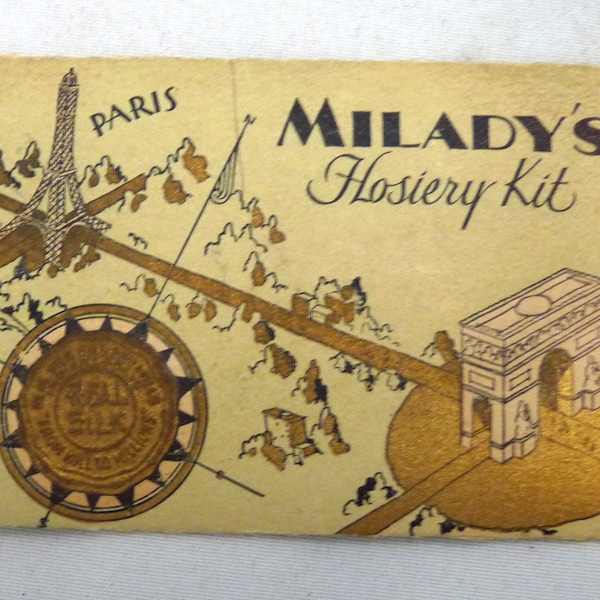 Antique advertising Milady's Hosiery Kit Real Silk Hosiery Mills Indianapolis IN mending thread