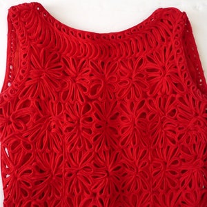 Cameo Evening Fashion red floral lace designer dress 50s 60s vintage courtier classic A line cocktail party Xmas evening 10 12 mod retro