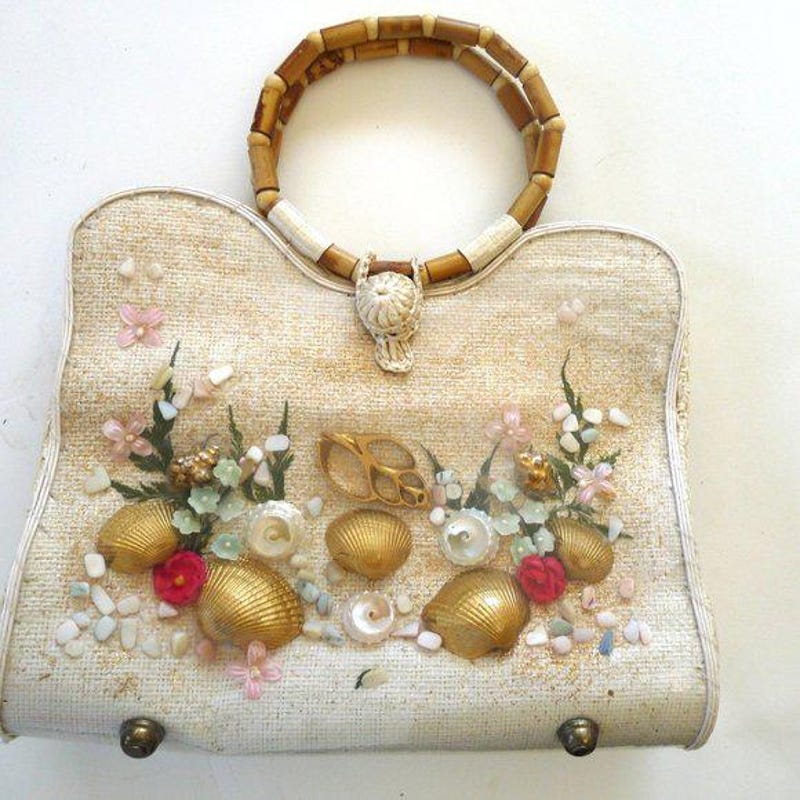 Stella Straw Purse Pearl Clasp main image 1