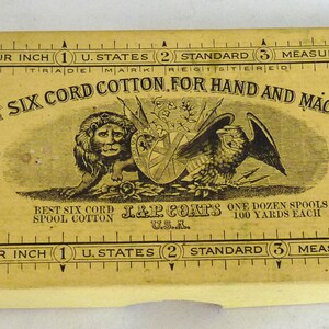 J & P Coats six cord sewing thread emply box advertising