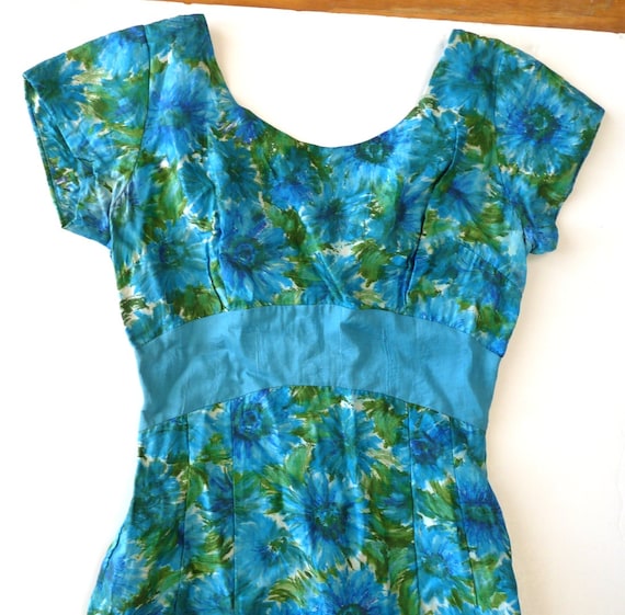 Turquoise floral designer silk drinted 10 printed… - image 2