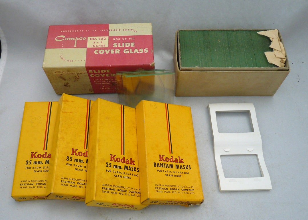 Compco Slide Files Lot Glass Slide Kodak Bantam Masks Compco Cover Photography Advertising ...