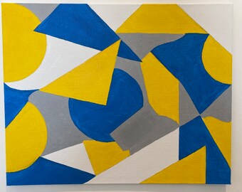 Série de formes géométriques - Bleu, jaune, gris et blanc