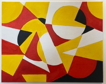 Série de formes géométriques - Rouge, jaune, noir et blanc
