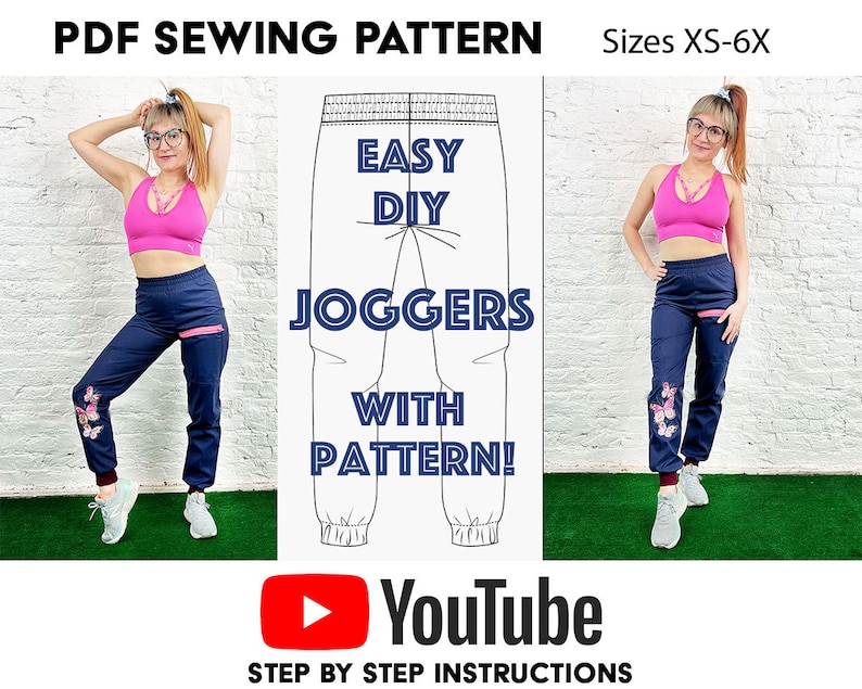 PDF Jogger Sewing Pattern Instant Download Sizes XS-6X - Etsy