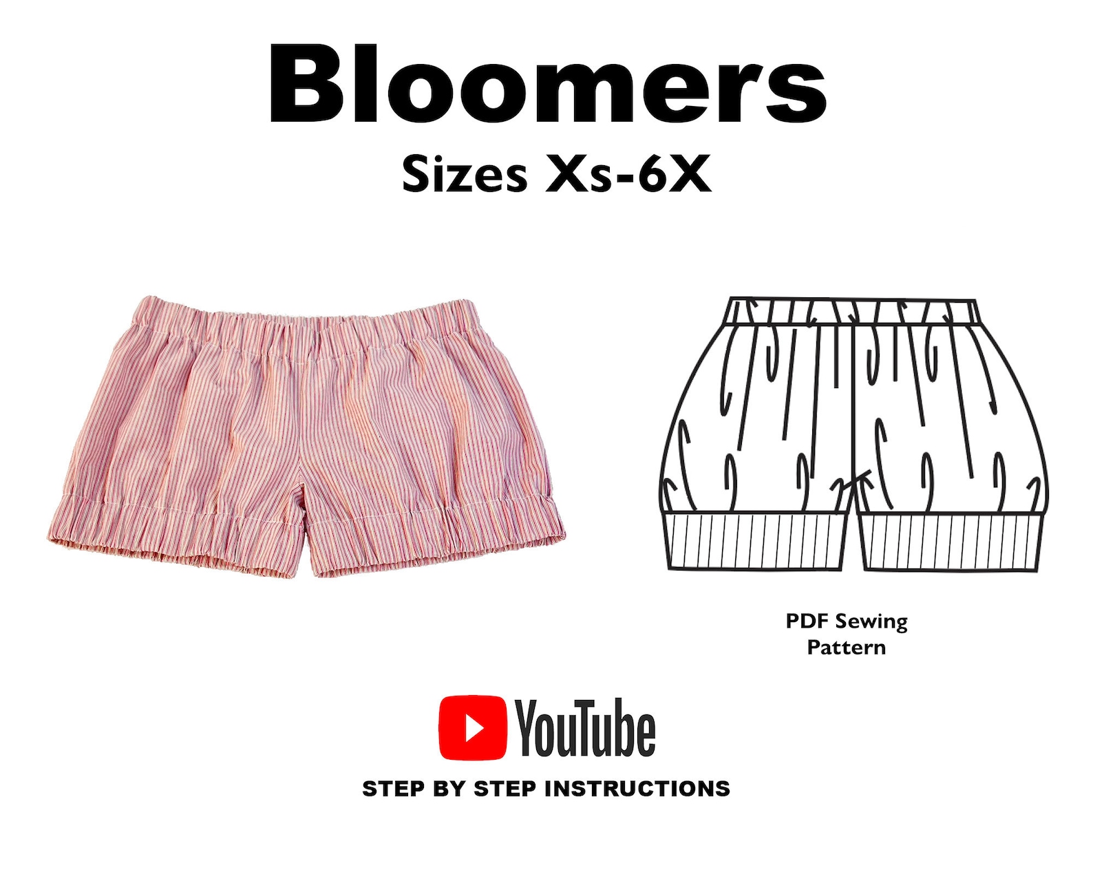 Adult Bloomer Shorts Sewing Pattern PDF Digital Pattern Etsy