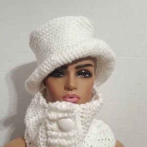 Crochet Hat Set with matching scarf Hat Set Crochet Cap Custom colors available image 1