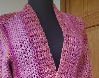 Crochet Duster - Pink Crochet Coat - Crochet Sweater Coat - Pink Sweater Coat