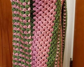 Colorful Crochet Dress With Sweater Coat: Pink and Green Boho Duster - Etsy