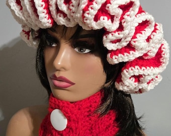 Ruffled Crochet Hat and Scarf Set - Custom Colors - Etsy display picture 1