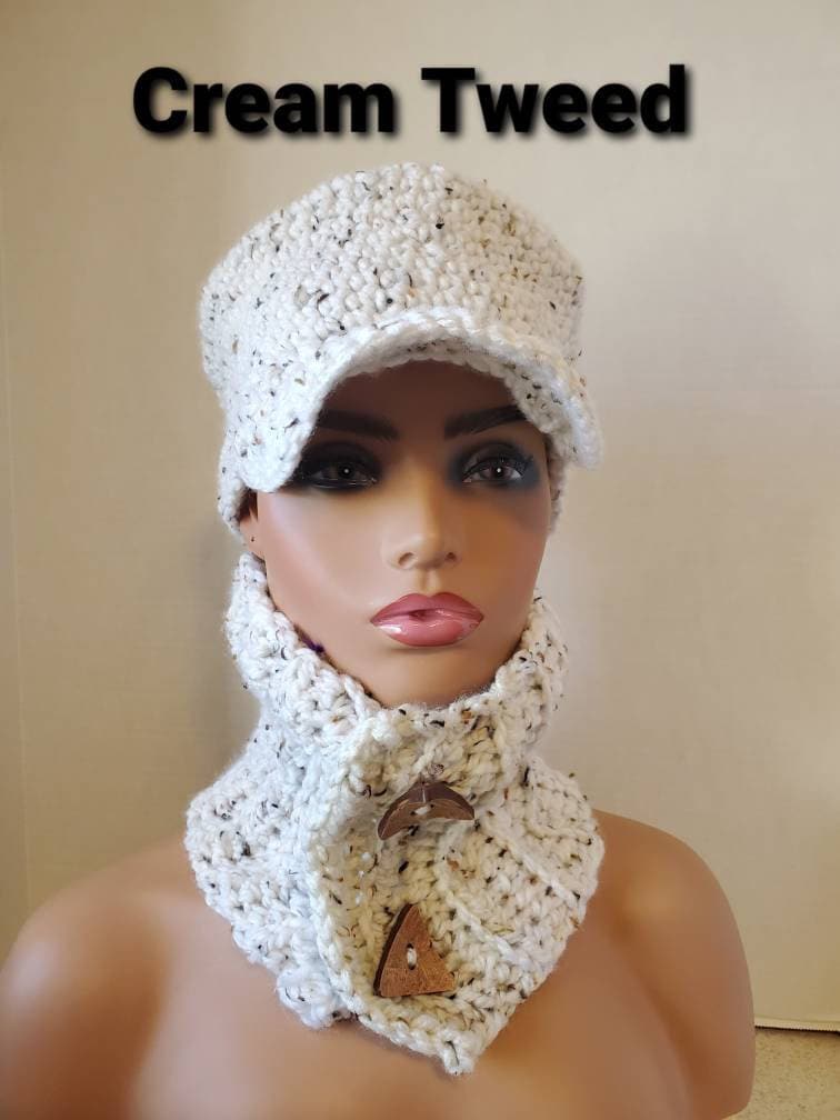 The Captain Hat Set Hat and Scarf Set Cap With Bib Scarf Etsy