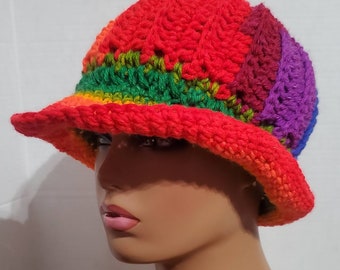 Crochet Hat / Crochet Cap / Colorful Crochet hat / Colorful Stripes hat