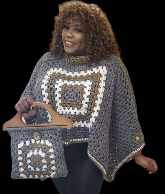 【D&G】Granny square/WOOL crochet Poncho D&G】Granny square/WOOL crochet Poncho D&G】Granny square