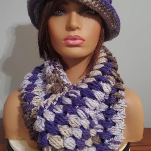 Crochet Hat Set with matching scarf Hat Set Crochet Cap Custom colors available image 4