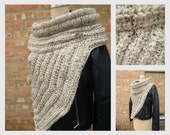 Futuristic Katniss the Huntress inspired Cowl / Shawl -  Scarf Sweater Shawl - -- Made to order- 2 weeks to complete