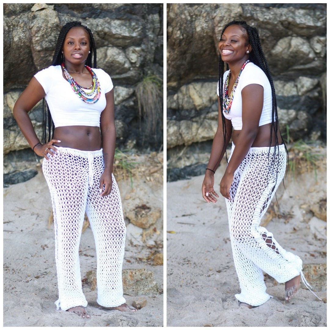 Crochet Harem Pants, Crochet Pants, All White Pants, Beach Wear Pants - Etsy Crochet Harem Pants, Crochet Pants, All White Pants, Beach Wear Pants - Etsy