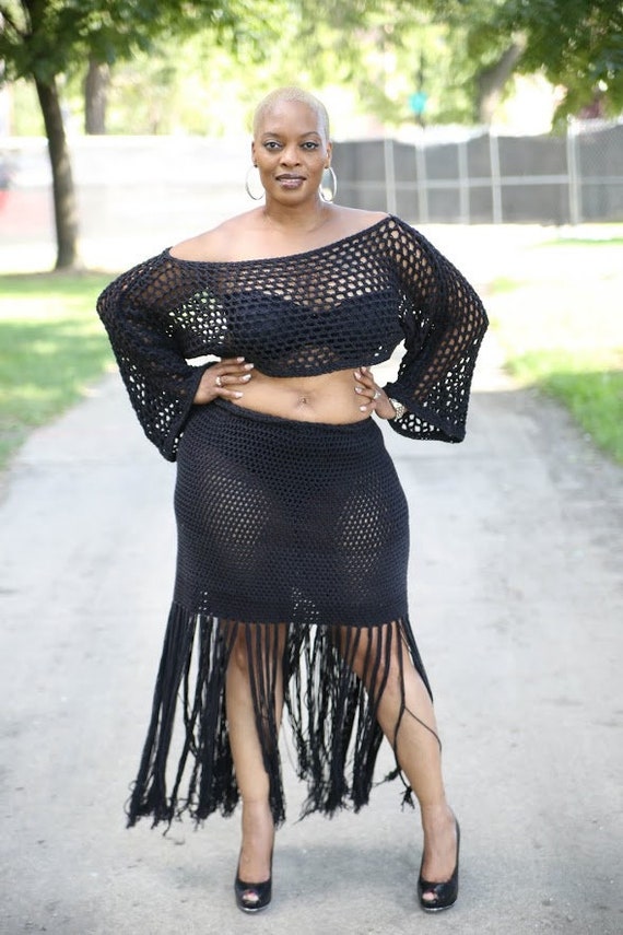 crochet 2 piece skirt set