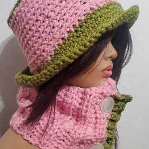 Crochet Hat Set with matching scarf Hat Set Crochet Cap Custom colors available image 10