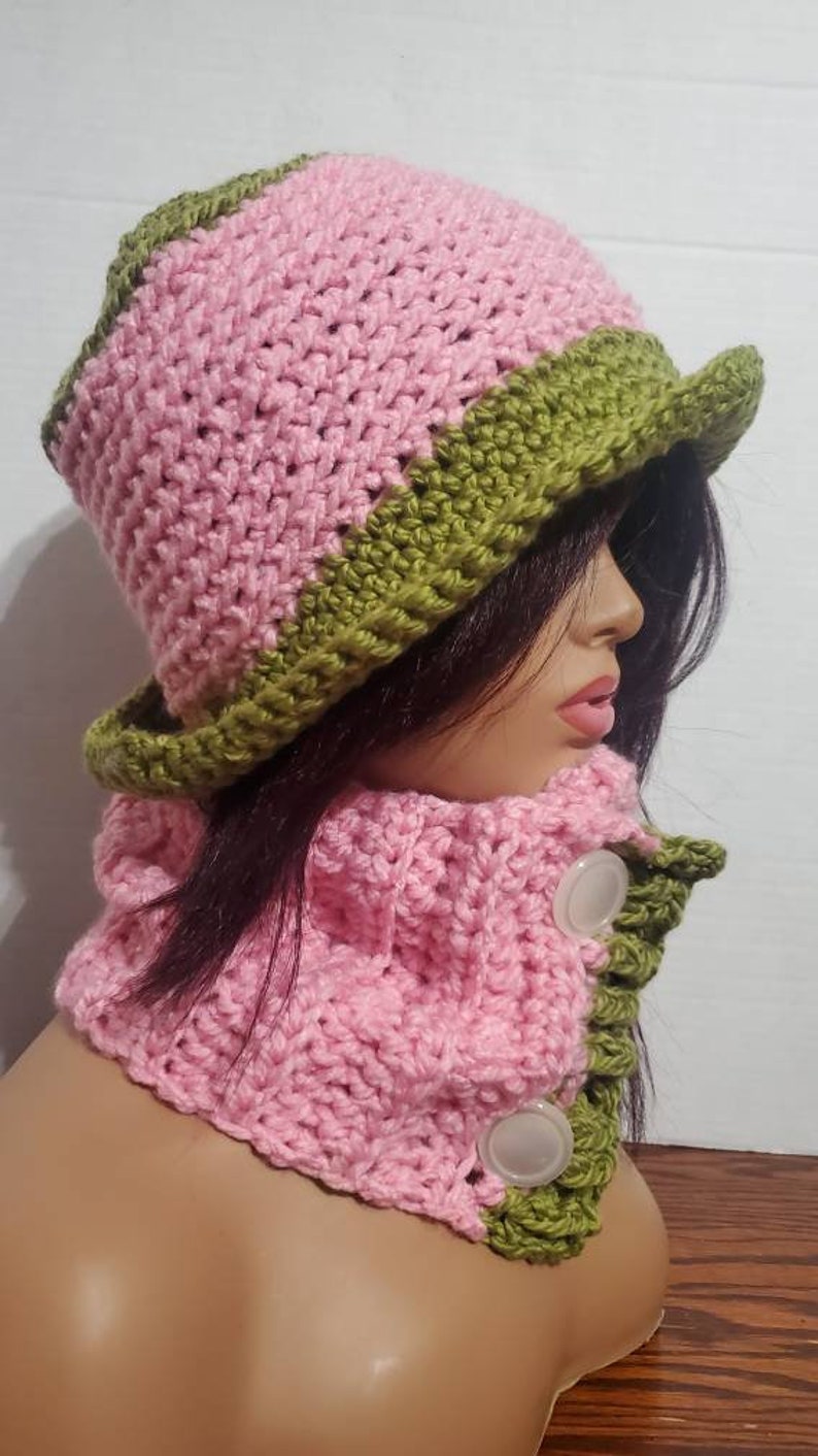 Crochet Hat Set with matching scarf Hat Set Crochet Cap Custom colors available image 10