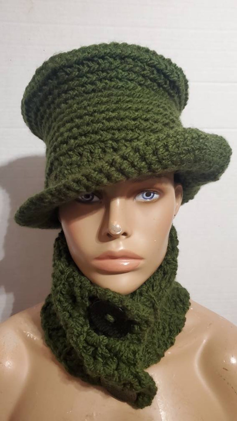 Crochet Hat Set with matching scarf Hat Set Crochet Cap Custom colors available image 9