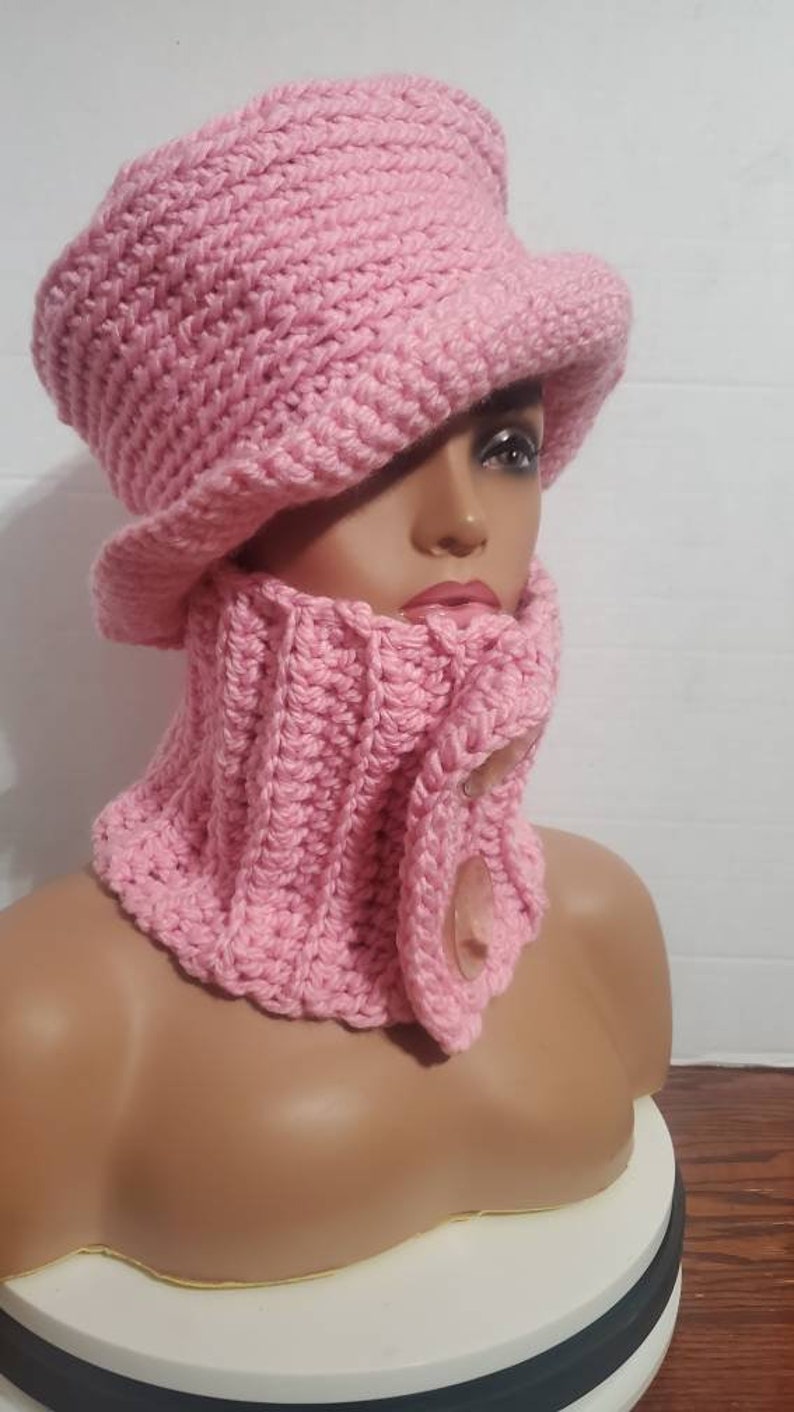 Crochet Hat Set with matching scarf Hat Set Crochet Cap Custom colors available image 8
