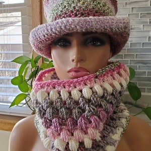 Crochet Hat Set with matching scarf Hat Set Crochet Cap Custom colors available image 3