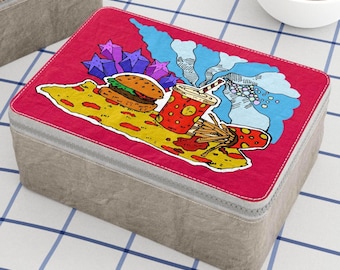 Bolsa de almuerzo infantil, diseño de comida americana, bolsa de papel ecológica