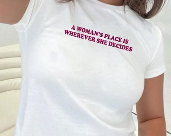 Y2K feministisches Baby-T-Shirt: Ein Pro-Choice-Shirt für Frauen