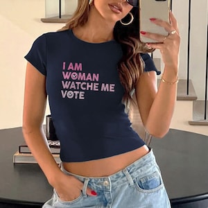 I Am Woman Watch Me Vote-Vote Shirt, Election 2024 Shirt, Voting Tee, Women's Vote Shirt, Voter Registration Election Shirt