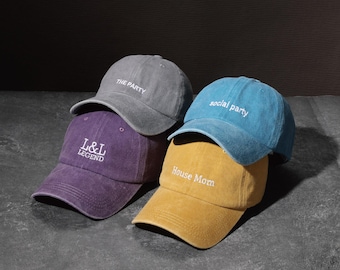 Personalized Embroidered Corduroy Hat – Custom Text Baseball Cap