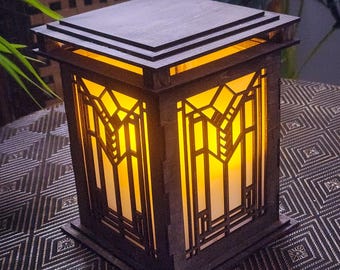 Luminária LED MANNINGTON de 7 polegadas, inspirada em Frank Lloyd Wright (elétrica)