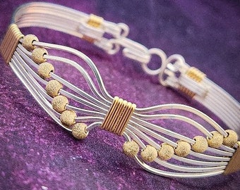 Ready to Ship FLUTTER Butterfly Bracelet #4, Sterling Silver Bracelet with 14K Gold Filled Stardust Beads