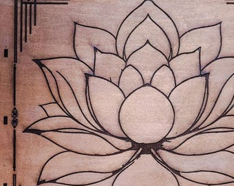 Lotus Scrabble Board | Handmade Wooden Scrabble Game | Laser Engraved Lotus Game Board | Boho Game Room Decor | Unique One of a Kind Gifts
