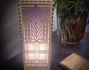 Luminária LED DOMARA de 28 cm, inspirada em Frank Lloyd Wright {Elétrica} em madeira de tília natural.