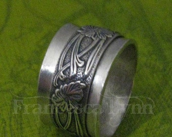 MEDITATION RING - Sterling silver with SPINNING floral band, spinner rings, Made to Order