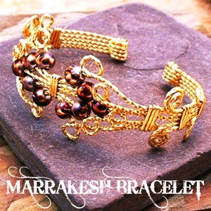 JEWELRY TUTORIAL for Wire Wrapped Artisan Marrakesh Bracelet, Learn How To, Jewelry Patterns, Bracelet Pattern - Instant Download
