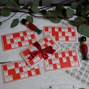 Juego de cartas de bingo vintage
