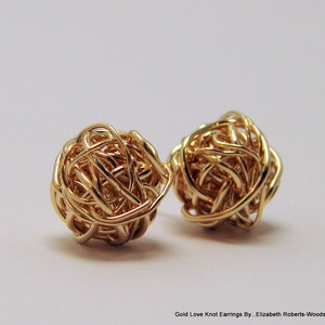 Gold Stud Earrings  READY TO SHIP Love knot stud earrings Gold Love Knot Studs Gold Love Knots Minimalist Gold Studs
