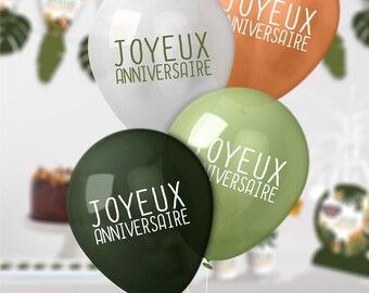 Beutel mit 8 Jungle Party-Geburtstagsballons