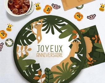 Pack 6 Assiettes Anniversaire Jungle Party