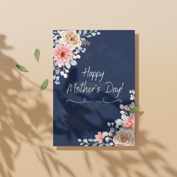 Printable Mothers Day Card Template, Happy Mothers Day, Digital Card, Digital Product,  Instant Download, Card For Mom, Gift For Her