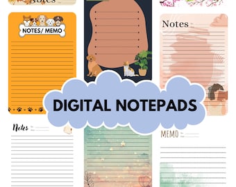 Digital Memo Pads | Digital Notepads | Note Taking Pads | Digital Download Notepads | Aesthetic Notepads | Cute Notepads | Simple Notepads