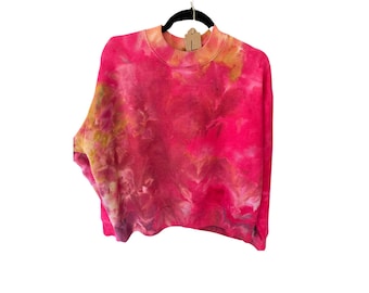 Hand Ice Dyed Ladies Crewneck Sweatshirt - L