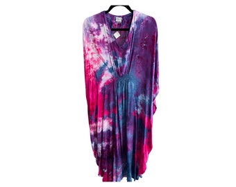 Hand Ice Dyed Caftan/Coverup Dress