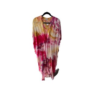 Hand Ice Dyed Caftan/Cover Up Dress