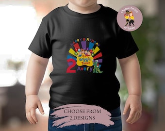 Personalized Wiggles Kids T-Shirt, Custom Name Birthday Party Shirt, Concert Tee